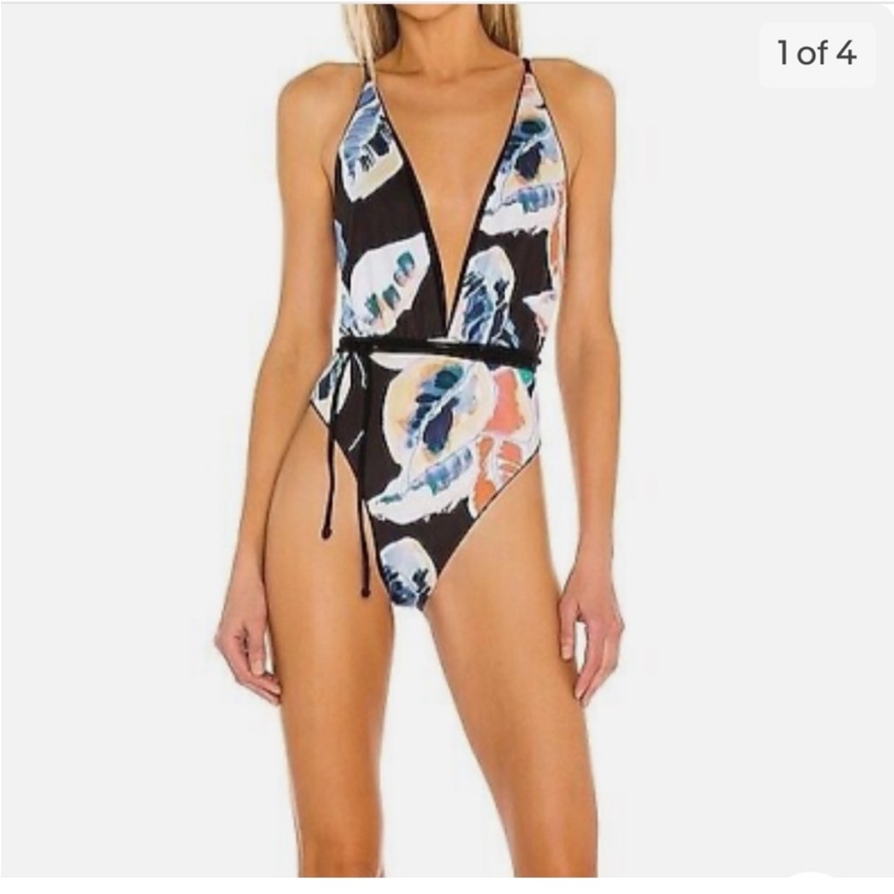 NWT Maaji Time To Bloom Safari Plunge One Piece